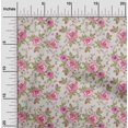 thumbnail image 2 of oneOone Polyester Spandex Fuschia Pink Fabric Floral Craft Projects Decor Fabric Printed By The Yard 56 Inch Wide, 2 of 4