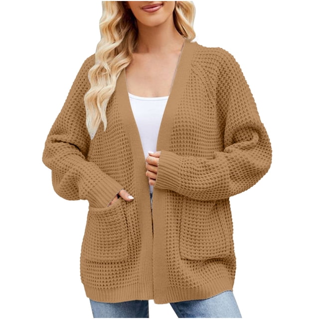 CEHVOM Cardigan en Tricot Ample Mi-Long pour Femmes en Liquidation