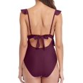 thumbnail image 4 of Womens One Piece Ruffle Cut Out Swimsuits Strappy Monokinis Bathing Suits, 4 of 6