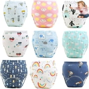 Estbridge Upairy Training Pants for Boys and Girls  Up Airy Potty Training Underwear  100% Cotton Washable Underwear (9PCS-A Large)