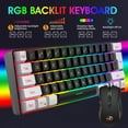 thumbnail image 3 of Bdday Mini 61-KEY Wired Mouse Keyboard White/Black Gaming Keyboard And Mouse Set Multi-Color Changing Backlight Keyboard 3200DPI Mouse Mice Set, 3 of 9