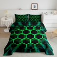 thumbnail image 1 of Erosebridal Chic Honeycomb Comforter Sets Queen Size, Lime Green Comforters & Duvets, Abstract Geometry Decor, Reversible, 1 of 8