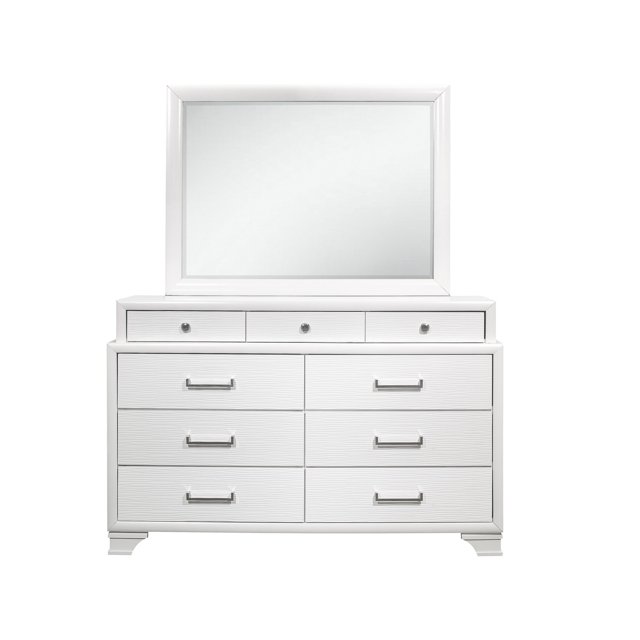 homeroots Lit & Salle de Bain 384055 Commode Blanche avec 9 Tiroirs