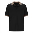 thumbnail image 4 of Shirts for Men, Mens Patchwork Fallow Button Round Neck Sports Short Sleeve Shirt, 4 of 6