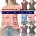 thumbnail image 3 of Olyvenn Hauts pour Femmes Été T-Shirts à Col en V 2025 Manches Courtes Hauts Décontractés Tendance Vêtements de Plage Vacances Basiques T-Shirts Rouge G, 3 of 9