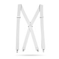 thumbnail image 2 of Mens Elastic X-Back Adjustable Straight Clip On Suspenders - White (Tall, 54" Long), 2 of 4
