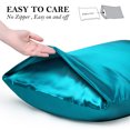 thumbnail image 4 of PiccoCasa Set of 2 Standard Satin Pillowcase Durable&Soft Enveloped Peacock Blue, 4 of 7
