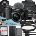 thumbnail image 1 of Sony Alpha ZV-E10 Mirrorless Vlog Camera with 16-50mm Lens + 55-210mm Lens + 32GB Memory Card + Tripod + Case + ZeeTech Accessory Bundle (Black), 1 of 1