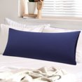 thumbnail image 1 of PiccoCasa Washed Microfiber Body Pillowcases Soft Envelope Navy Blue 20" x 48", 1 of 7