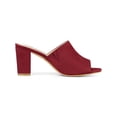 thumbnail image 3 of BLISSFUL STEP Mules à Talons pour Femmes à Enfiler Sandales à Talon Bloc Bourgogne 8, 3 of 6