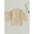 thumbnail image 4 of SUNSIOM Kid Girl Autumn Sweater, Long Sleeve Round Neck Flower Letter Embroidery Pattern Knitwear Pullover, 4 of 8