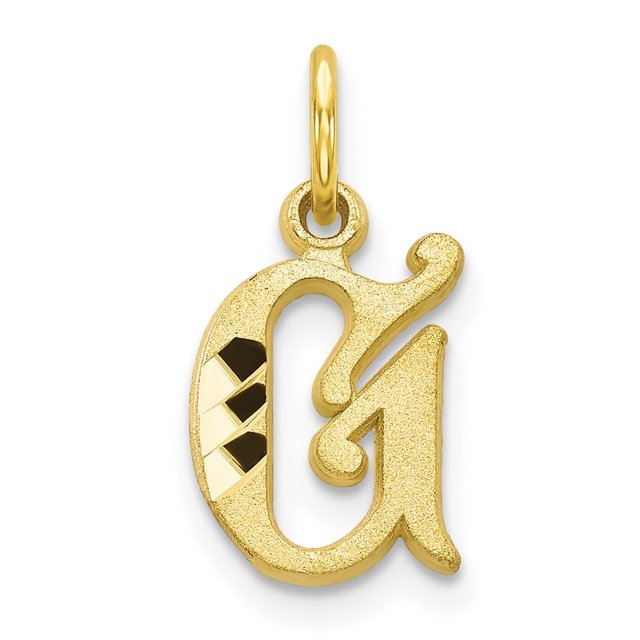 Diamond2Deal 10K Yellow Gold Solid Small Letter G Initial Charm Pendant for Women