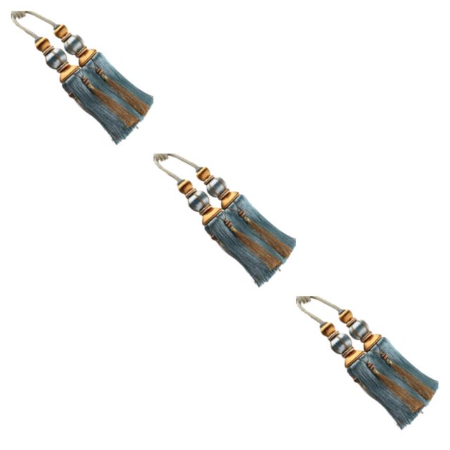 mmirethe 2pack/lot Excellent Décor Rideaux Tiebacks Suspendus Haut Pompon pour Rideau Facile Pompon Polyester Approprié Bleu Clair 3Set