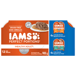 Iams Perfect Portions Poulet sans grains & Coupes de thon dans la boîte de variétés de graisse Aliments pour chats humides pour adultes sains paquet de 12