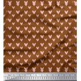 thumbnail image 1 of Soimoi Brown Poly Georgette Fabric Cute Smile Heart Print Sewing Fabric Yard 52 Inch Wide, 1 of 3