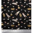 thumbnail image 1 of Soimoi Poly Georgette Fabric Leaves,Cinnamon & Snail Insects Printed Fabric 1 Yard 42 Inch Wide, 1 of 3