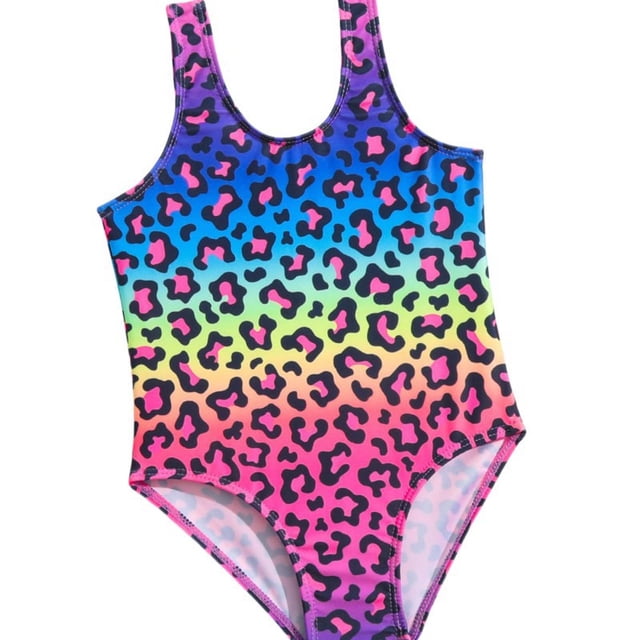 Kid Girls Swimming Bathing Suit One Piece Cartoon Quick Dry Bathing Suit Girls 6-7 Years