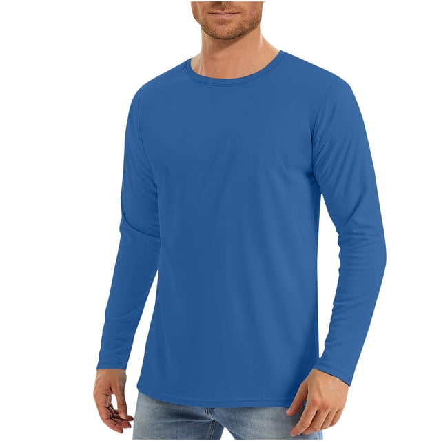 Pisexur Men's UPF 50+ Sun Protection UV SPF Shirts Long Sleeve Lightweight Quick Dry Swim T-Shirts Rash Guard Cool and Breathable Mens Sun Protection Shirts
