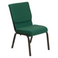 thumbnail image 1 of HERCULES Series 18.5''W Stacking Church Chair in Green Patterned Fabric - Gold Vein Frame, 1 of 8