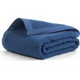 thumbnail image 1 of King 100% Cotton 4 Layered Blanket [Navy Blue], 1 of 15