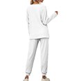thumbnail image 3 of Innerwin Loungwear Elastic Waist Ladies Nightwear Sleep Drawstring With Pockets Sleepwear White M, 3 of 6