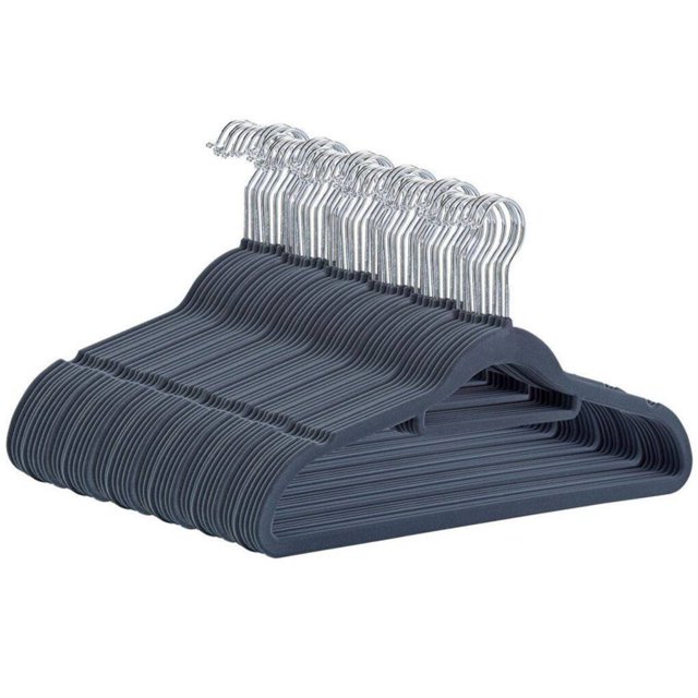 10pcs 20pcs 50pcs Flocking Non-slip Adult Clothes Flocking Traceless Coat Hangers Clothes Rack Cloth Hanger Hook Magic Clothes Hanger