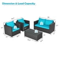 thumbnail image 2 of Gymax 8PCS Rattan Patio Conversation Set Outdoor Furniture Set w/ Turquoise Cushions, 2 of 8
