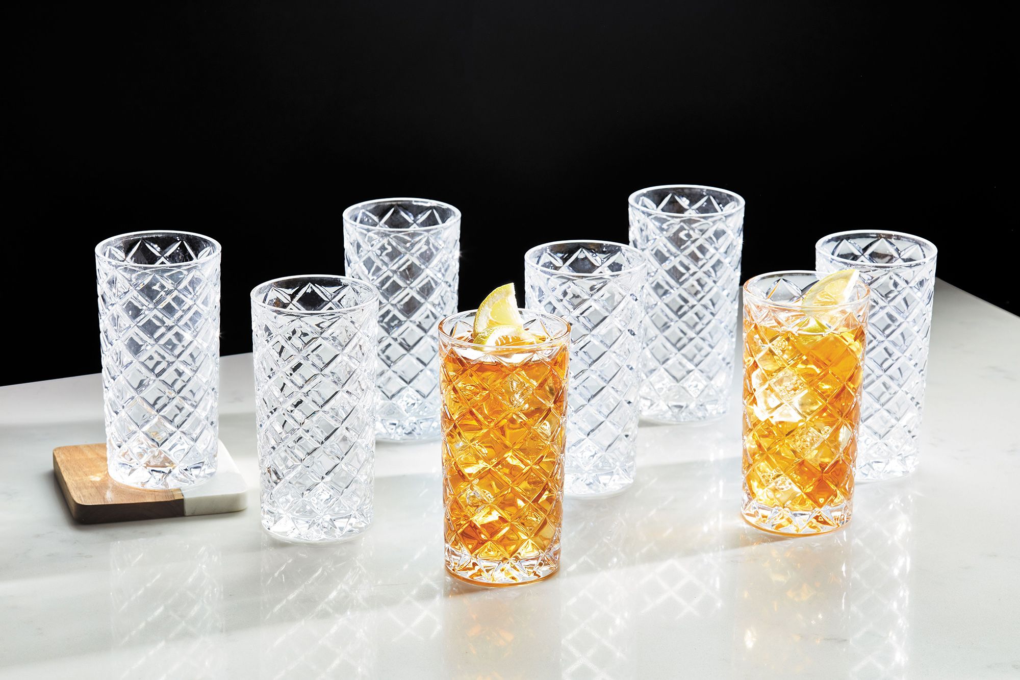 Better Homes & Gardens Diamond Cut Tumbler verre à boire, paquet de 8
