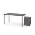 thumbnail image 1 of Table de bureau 60L avec caisson mobile Universel de Bestar, gris écorce, 1 of 2