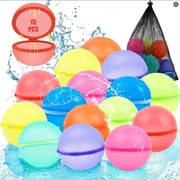 Reusable Water Balloons 12 Pack, Self-Sealing Refillable Silicone Water Balls, 2.8 Inch Summer Outdoor Water Toys for Pool, Beach, Backyard and Family Activities