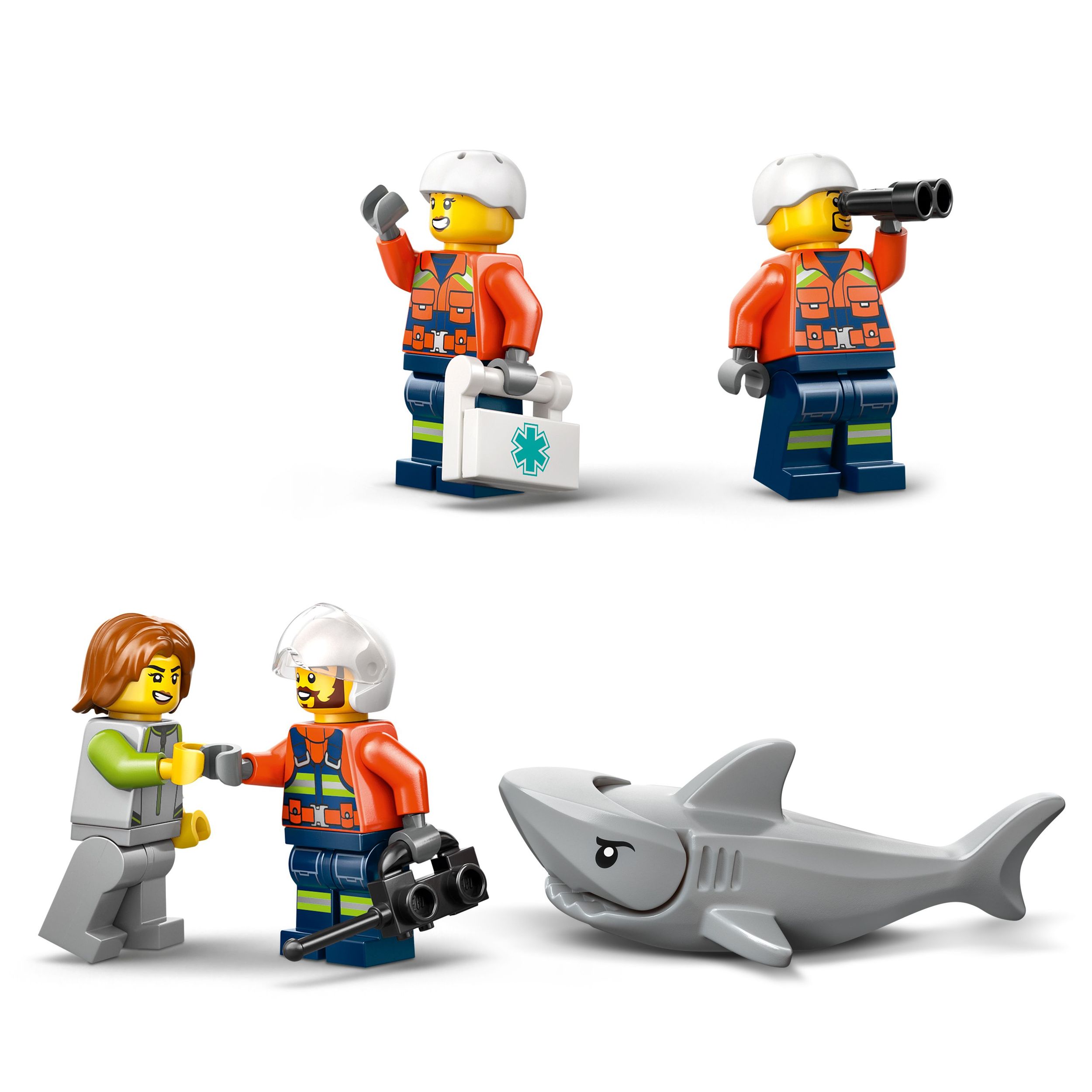 LEGO City Coast Guard Helicopter Building Toy for Kids - Pretend Play Emergency Response Set for Boys & Girls, Ages 7+ - Includes 4 Minifigures, Shark, & Rescue Pod - Gift Idea for Birthdays - 60503