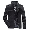 thumbnail image 1 of Babysbule Veste d'Hiver pour Hommes Taille Plu Mode Décontractée Col à Revers Veste en Polaire Manches Courtes à Capuche TG, 1 of 4