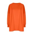 thumbnail image 4 of UVEASISHA Chandails Amples de Mode pour Femmes à Manches Longues à Col Rond, Chandails Amples Décontractés à Épaules Tombantes, Hauts Confortables et Doux, Tenues d'Automne 2025, Soldes Vêtements Aujourd'hui, Orange, m, 4 of 6
