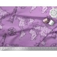 thumbnail image 2 of Soimoi Purple Rayon Crepe Fabric Direction Compass & Lighthouse Map Decor Fabric Printed Yard 46 Inch Wide, 2 of 5