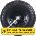 thumbnail image 4 of Hi-Run Ribbed 13 Inch Pneumatic 4.00-6 Wheelbarrow Tire 2PR Assembly with 5/8" Bushing Pre-Mounted, 4 of 5