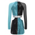 thumbnail image 4 of Jhaoyu Robe Déguisement des Années 60 pour Femmes, Mini Robe à Sequins Scintillants, Tenues de Spectacle, Bleu TG, 4 of 5