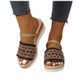 thumbnail image 2 of IUJSOY Womens Platform Sandals Summer Single Band Backless Slides Open Toe Espadrille Wedge Sandals, 2 of 6