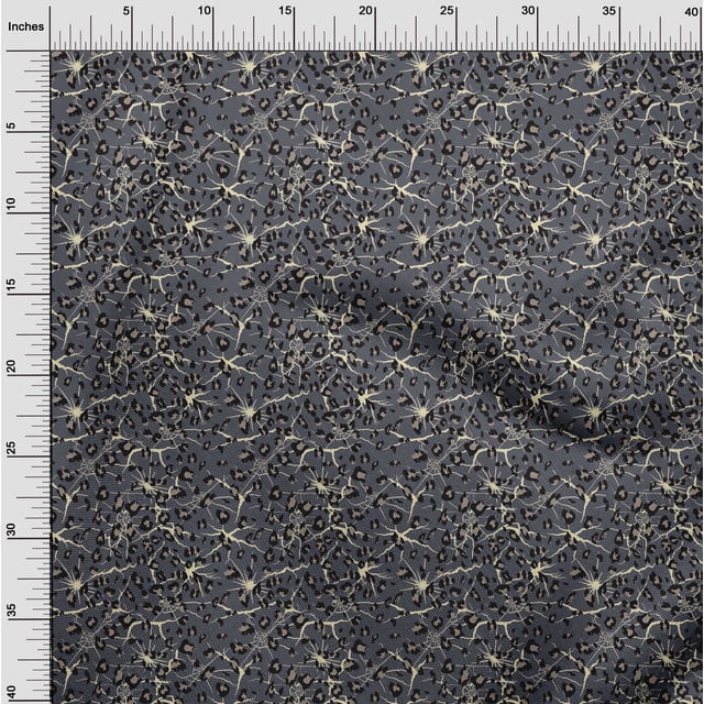 oneOone Viscose Chiffon Fabric Leopard Animal Skin Print Sewing Fabric BTY 42 Inch Wide