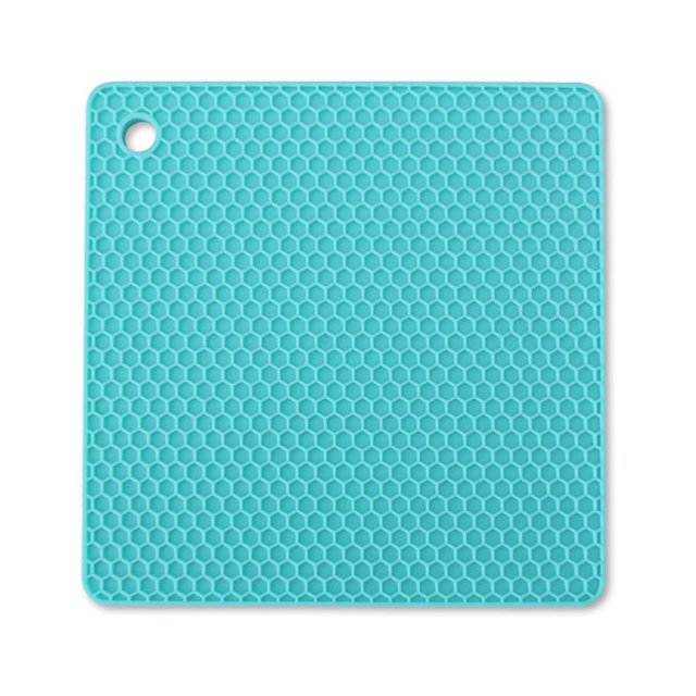 ziyahi Heats Insulation Table Mat Dish Plate Pot Pad Square Coaster Nonslip Placemat Desk Countertop Protector Kitchen Draining Lake Blue
