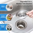 thumbnail image 3 of Upgraded Stainless Steel Kitchen Drain Strainer Catcher Filter Plug for Efficient Food Waste Prevention and Odor Control, 3 of 6