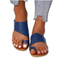 thumbnail image 1 of Fashion Minimalist Flat Thong Toe Ring Wide Fit Sandals, 1 of 4
