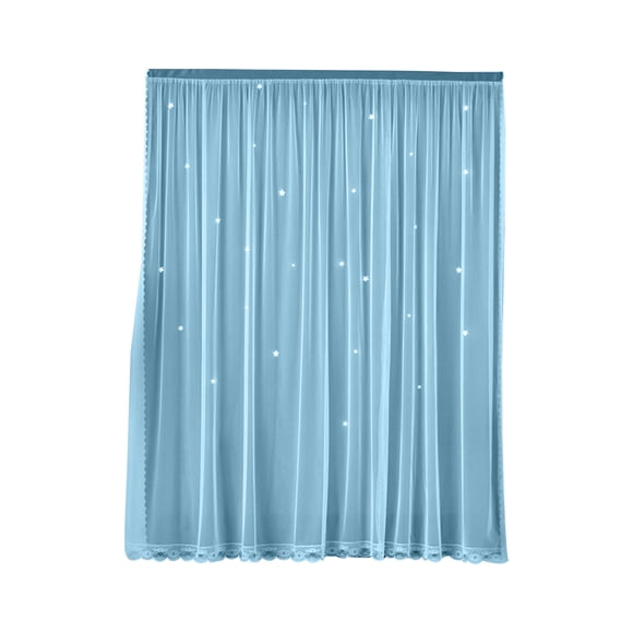 Bwiyojiz 39.37"L X 59.05"H Rideaux en Tissu et Draperies Paire de Panneaux de Rideaux 39 Pouces X 59 Superposition Élégante pour Chambre Accents Décoratifs pour la Maison, Bleu, Cadeaux pour Vous-Même