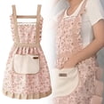 thumbnail image 2 of VogueV Heavy-Duty Cotton Apron with Adjustable Straps, Waterproof Kitchen Cooking Apron Pink, 2 of 8