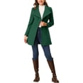 thumbnail image 2 of INSPIRE CHIC Manteau Long Classique pour Femme à Col Montant, Manches Longues, d'Hiver, Ceinturé, S Vert, 2 of 7