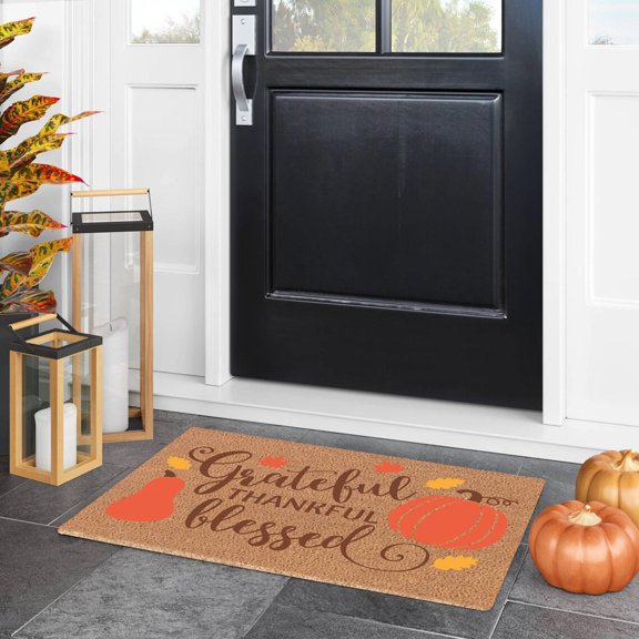 Paillasson de Bienvenue de l'Action de Grâce avec Message Festif pour l'Entrée Saisonnière de la Maison