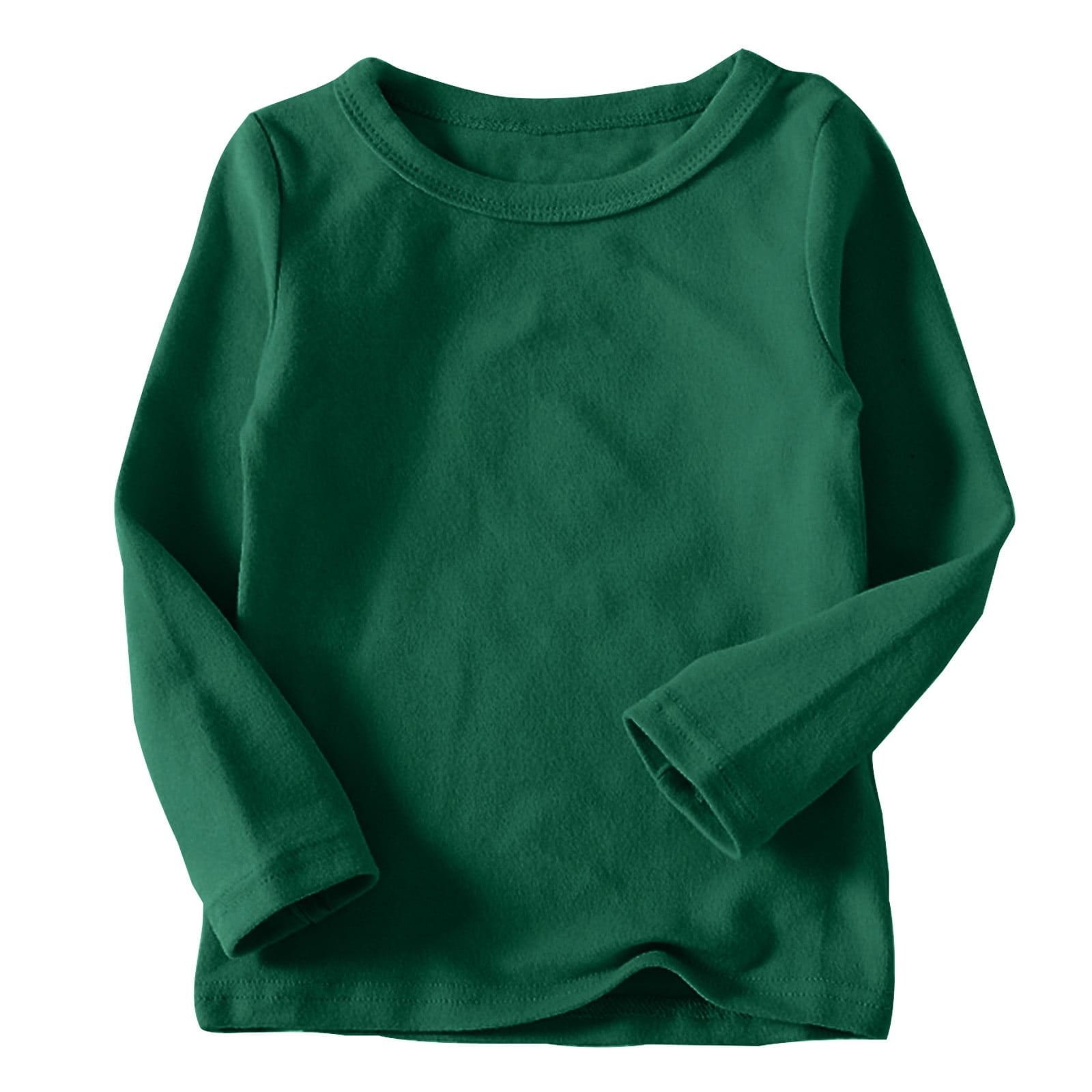 LOVZFMLL Hauts pour Petites Filles, T-Shirt de Pyjama à Col Rond à Manches Longues Uni, Décontracté Essentiel pour Tous les Jours, Polyvalent pour Superposition, Vêtements d'Automne 8-9 Ans Vêtements pour Filles