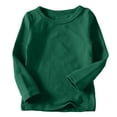 thumbnail image 1 of DPTALR Toddler Kids Boys Girls Shirts Solid Color Round Neck Long Sleeve Top, 1 of 5