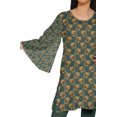 thumbnail image 4 of Moomaya Robes Tuniques Courtes Femmes Manches Kimono Kurti Imprimé Mini Tenue d'Été, 4 of 5