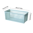 thumbnail image 3 of White Plastic Storage Basket 28x13x11.5cm Rectangular Organizer Bin with Handles Stackable Ventilated, 3 of 6