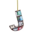 thumbnail image 1 of Book Lovers Heart Shaped Bookshelf Pendant Acrylic Ornament, 1 of 5